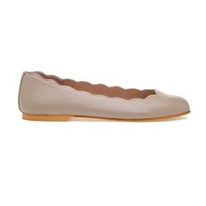 French Sole NY Jigsaw Scallop Ballet Flat